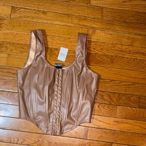Stylish Brown Sleeveless Crop Top